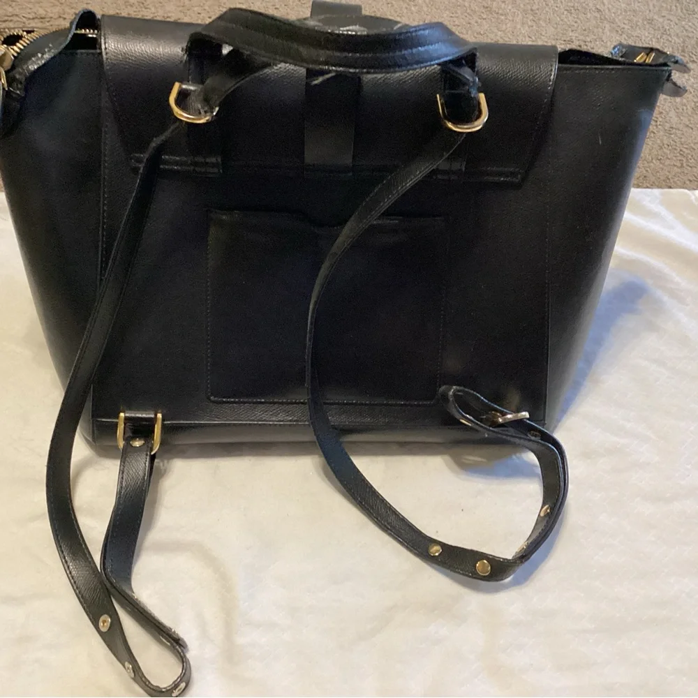 Black Leather Men's Backpack - Sleek Everyday Bag